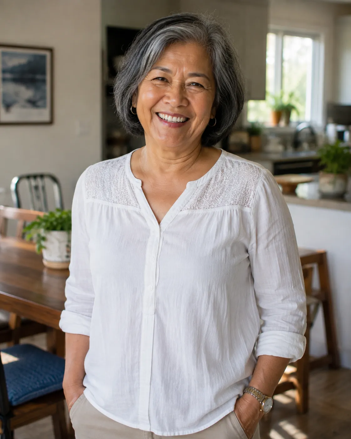 A smiling Clearpath client at home